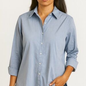 Krazy Larry Light Blue Button-Down Shirt Women’s Size XL
